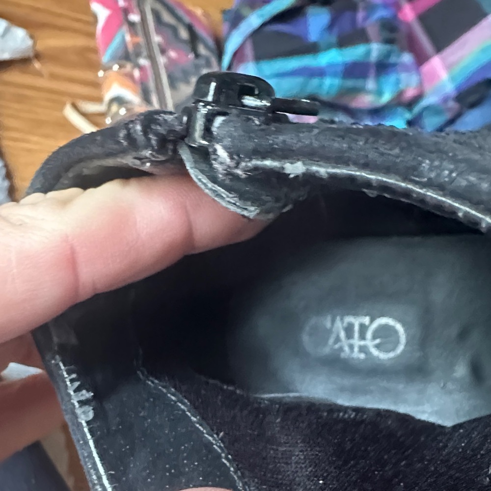 Cato Black Ankle Boots with Buckle Detail - Picture 2 of 7